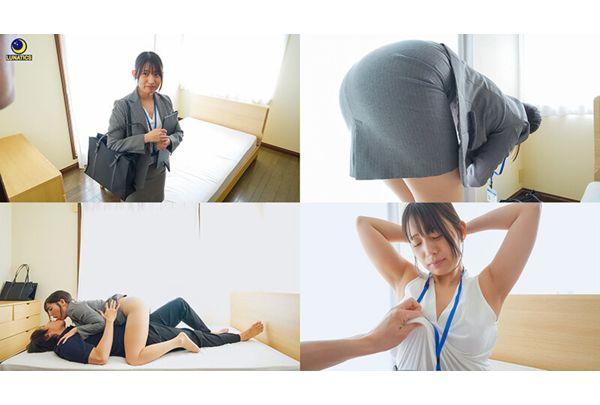 LULU-393 A Devilish Big-assed Real Estate Lady Who Seduces A Couple Who Come To Look At A Property By Seducing Them With Her Cute Tight Pants And Seducing Them Into Cheating On Her, Cuckolding Them And Making Them Cum Inside Her Over And Over Again. Sarara Uruki Screenshot 7