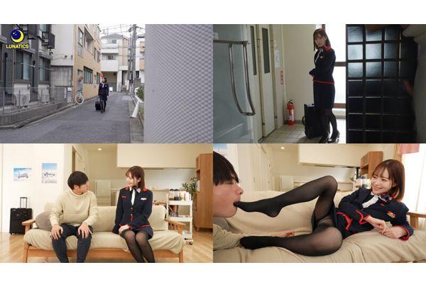 LULU-445 I Was Provoked By A Slutty, Long-legged Flight Attendant Who Lives Nearby, Her Sweaty Black Pantyhose On Her Flight Home, And Then She Used Her Sweet, Sadistic Leg Techniques To Squeeze And Stroke Me, Getting Me Involved In A Fuck Where She Relieved Her Sexual Desires And Gave Me A Cumshot. (Tenma Yui) Screenshot 1