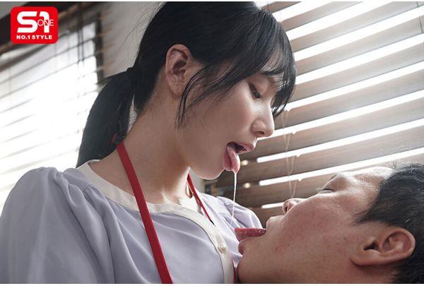 SNOS-318 A Shy Female Employee Who Gets Wet From French Kissing With Her Sexually Harassing Boss Who Puts His Tongue In Her Mouth - A Crazy Mutual Love, Slobbery Kissing Sex - Moe Sakakibara Screenshot 9