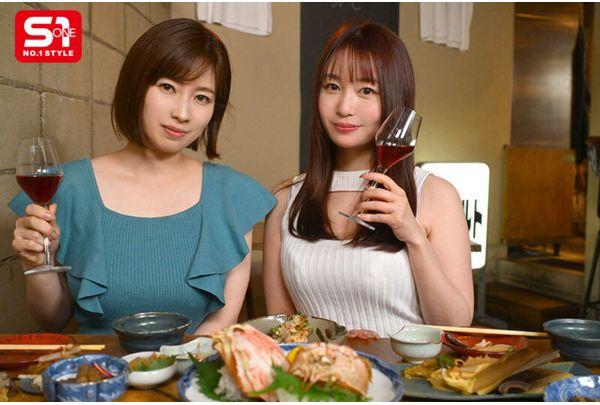 SONE-919 Two S1 Exclusive 12-year AV Actresses Drink And Talk, And With A Vivid Sense Of Privateness, They Alternately Insert Their Penises Into Their Ripe Pussies! Well-honed, Skilled Techniques! Super Combination Reverse 3P POV Yumeno Aika Okuda Saki Screenshot 1